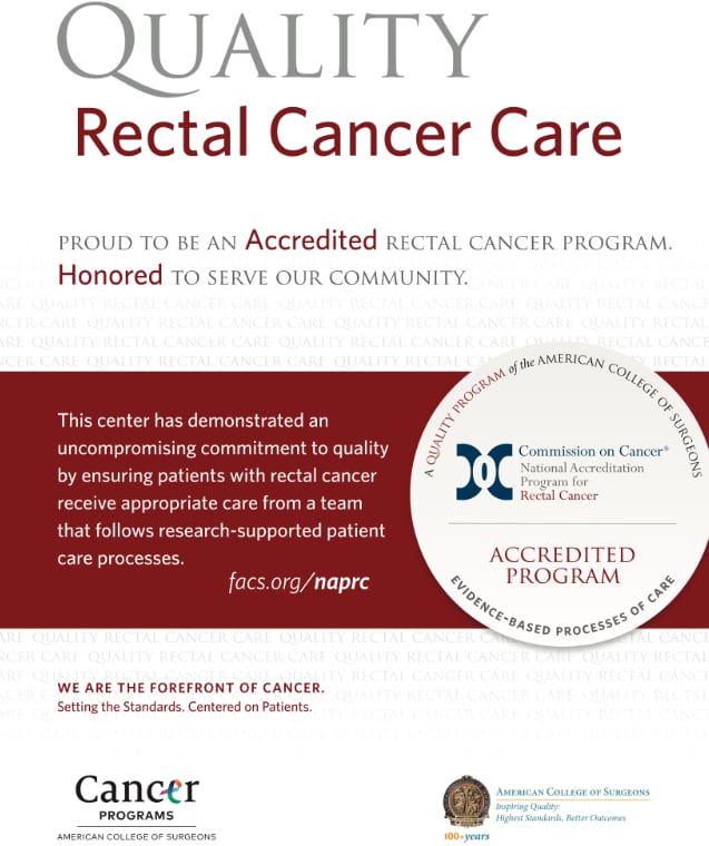 nationally accredited center of excellence in rectal cancer care